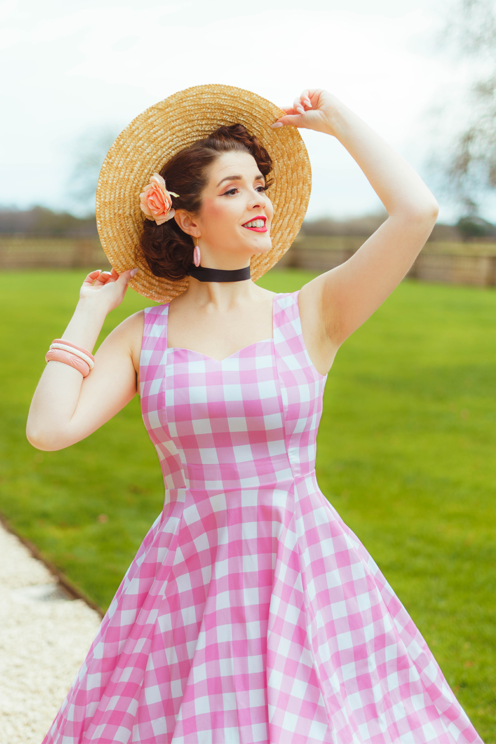 Pink Meadow Check Dress